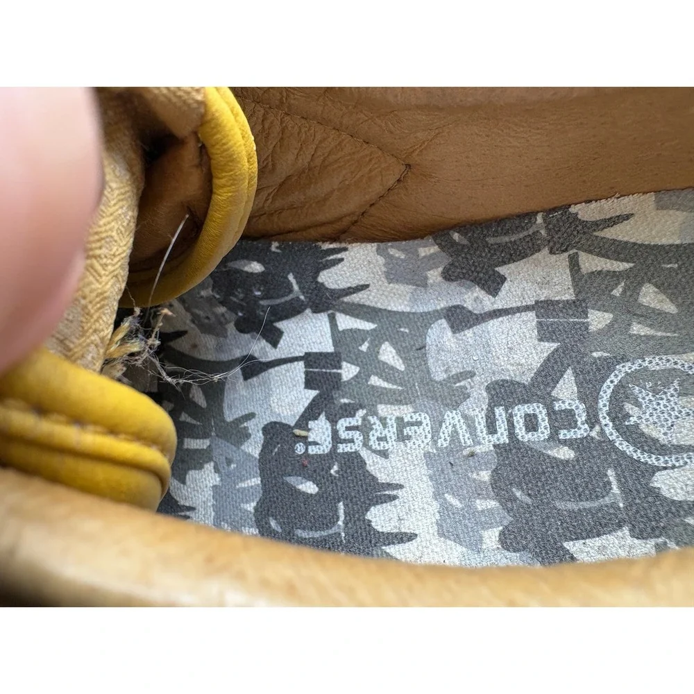 Converse Weapon Vintage Mens CCDC 9 Yellow Leather Star Player Ev Sneakers - Picture 6 of 12